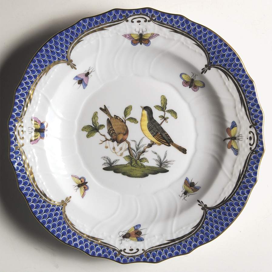 Rothschild Bird Blue Border (ROE ROEB) Salad Plate by Herend-1