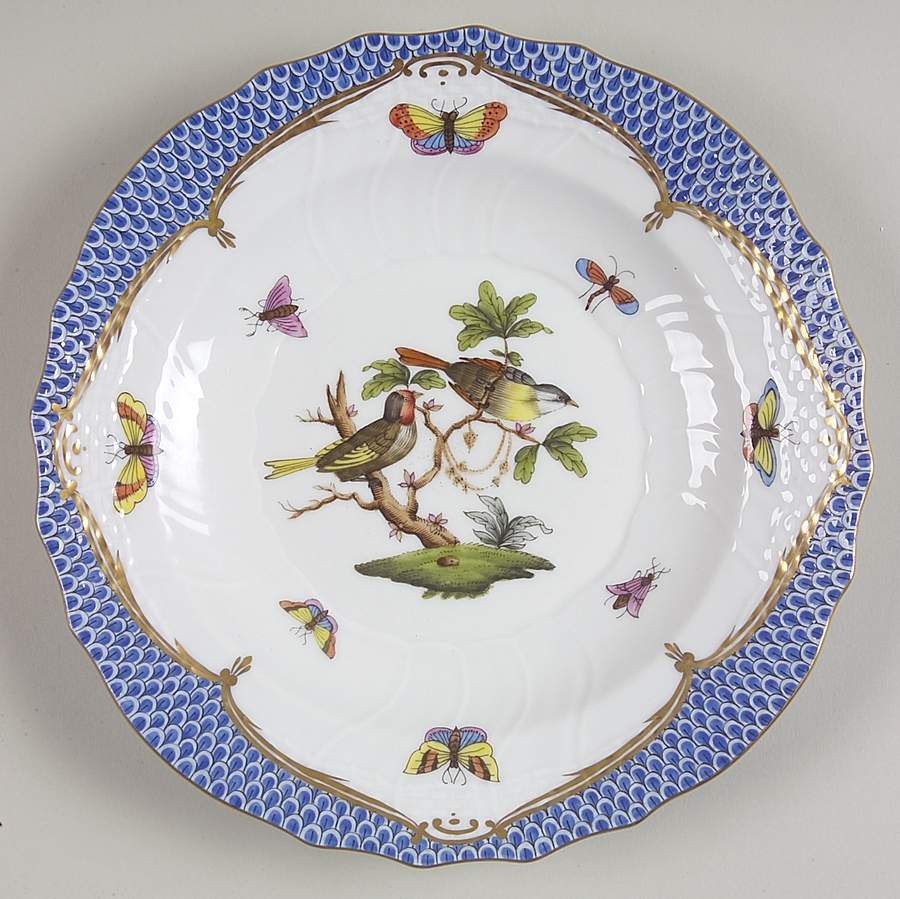 Rothschild Bird Blue Border (ROE ROEB) Salad Plate by Herend-1
