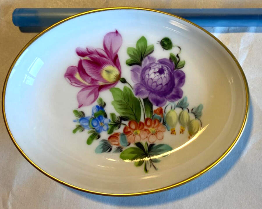 Saxonian Boquet (Bs) Oval Ashtray by Herend-1