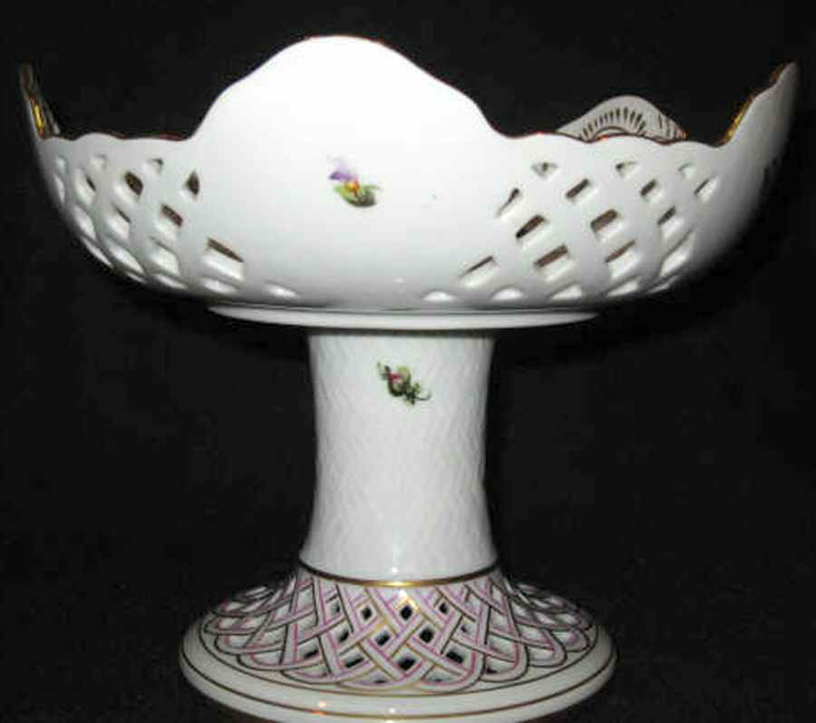 Saxonian Boquet (Bs) 7" Pierced Comport by Herend-1