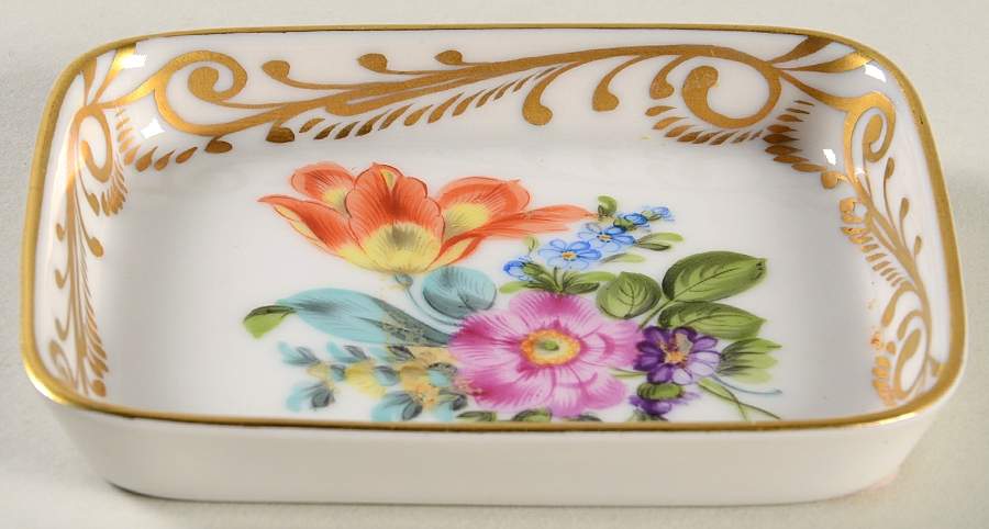 Saxonian Boquet (Bs) 3" Rectangular Ashtray by Herend-1