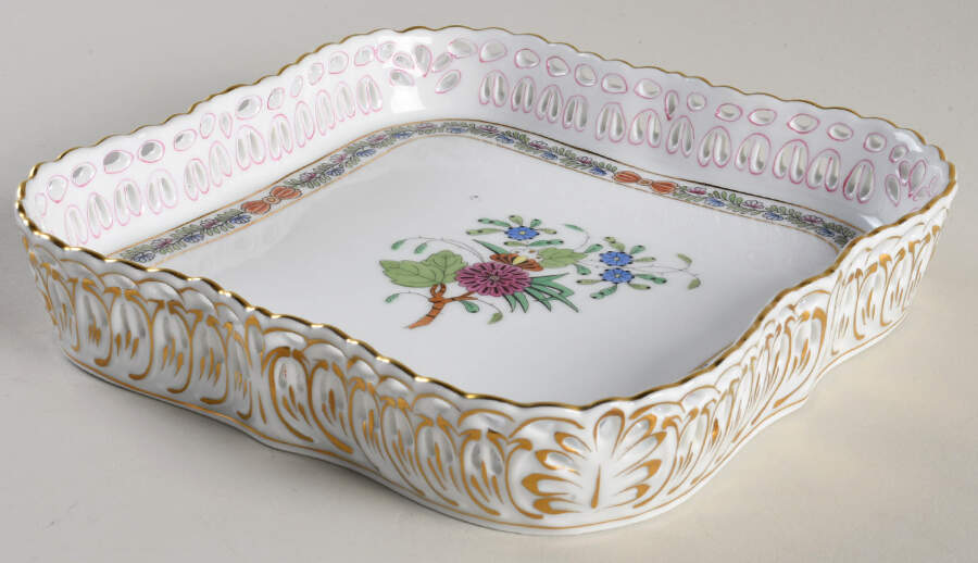 Windsor Garden (Fdm) Square Openwork Gallery Tray by Herend-1