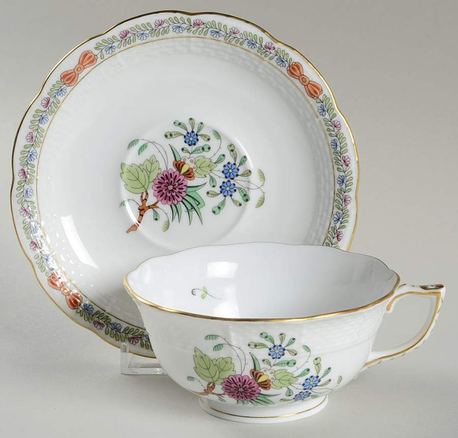 Windsor Garden (Fdm) Footed Cup & Saucer Set by Herend-1