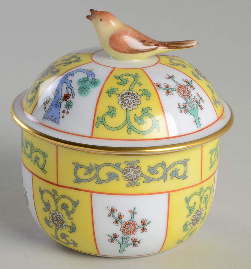 Yellow Dynasty (SJ) Sugar Bowl & Lid by Herend-1