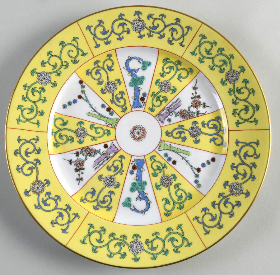 Yellow Dynasty (SJ) Dinner Plate by Herend-1