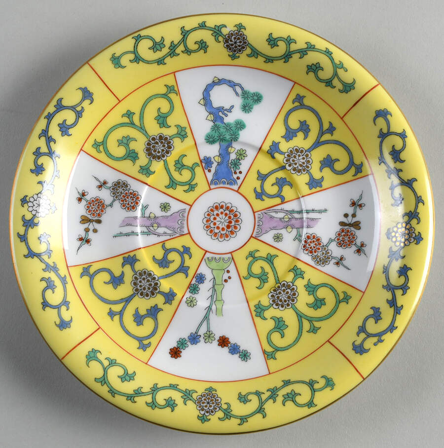 Yellow Dynasty (SJ) Saucer for Cream Soup Bowl by Herend-1