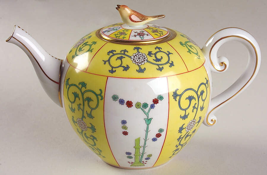 Yellow Dynasty (SJ) Teapot & Lid by Herend-1