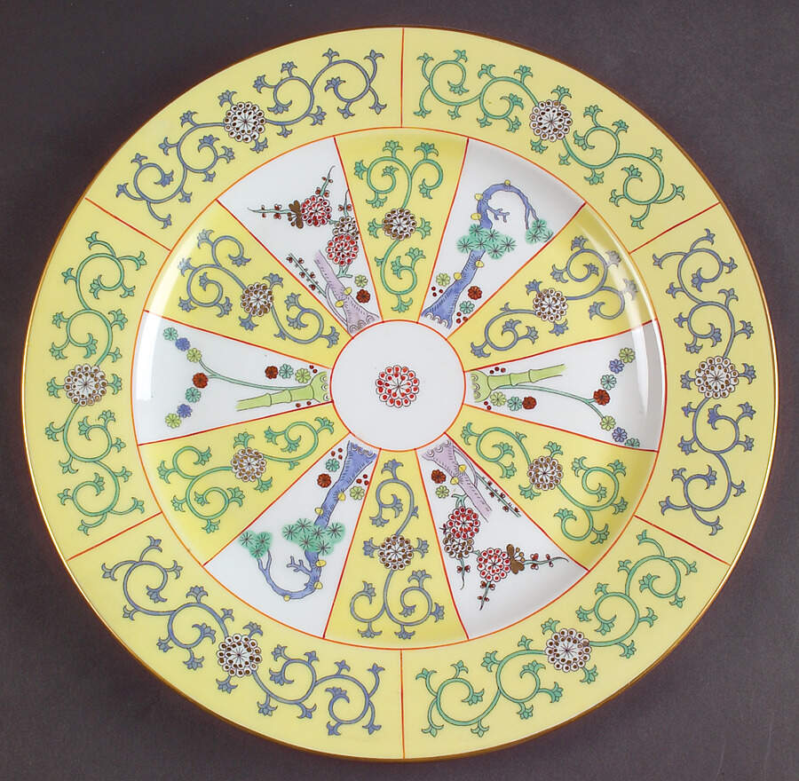 Yellow Dynasty (SJ) Service Plate (Charger) by Herend-1