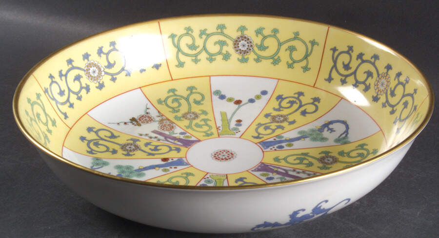 Yellow Dynasty (SJ) 10" Round Vegetable Bowl by Herend-1