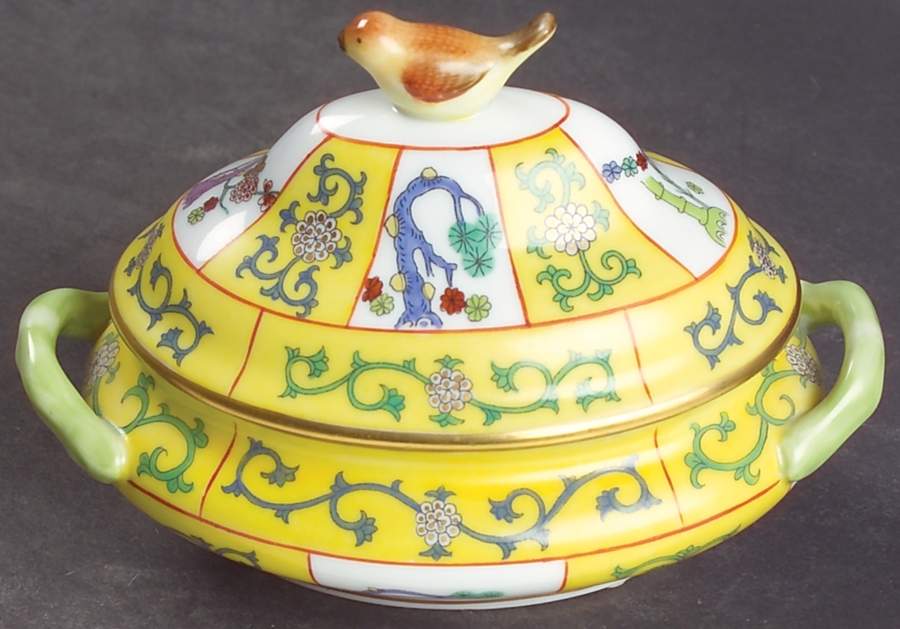 Yellow Dynasty (SJ) Mini Tureen & Lid by Herend-1