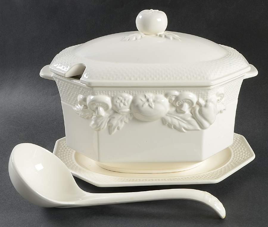 Harvest Weave Tureen & Lid w/Ladle & Underplate by Himark-1