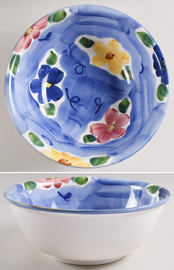 Indigo 11" Large Salad Serving Bowl by Himark-1