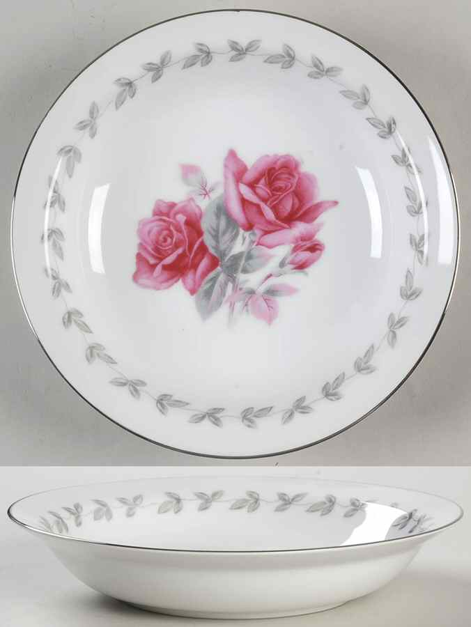 American Rose Rim Soup Bowl by Hira China-1