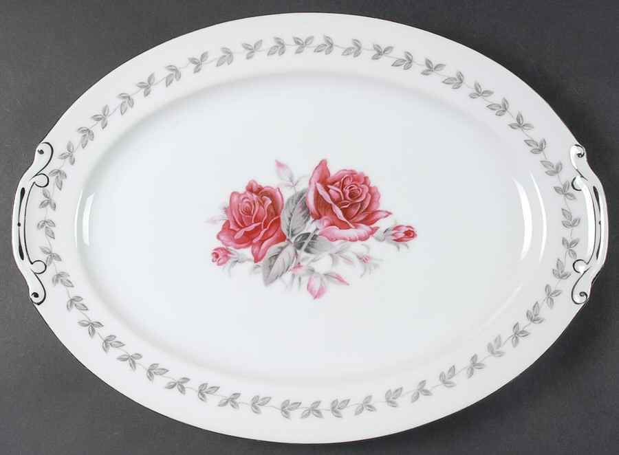 American Rose 16" Oval Serving Platter by Hira China-1