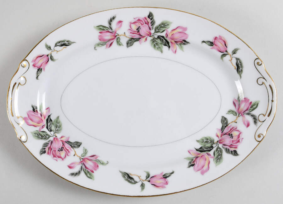 Carolina Tulip 12" Oval Serving Platter by Hira China-1