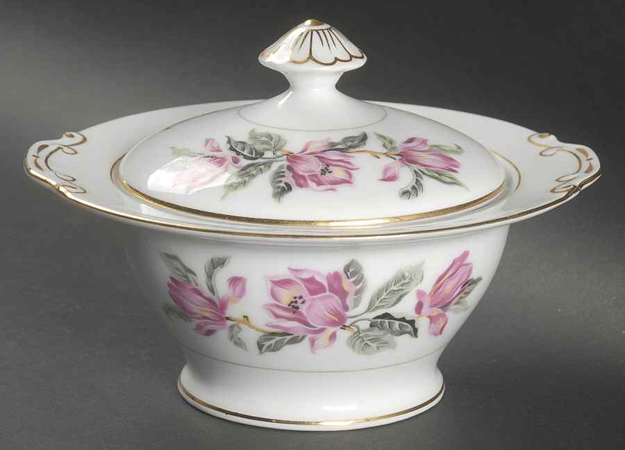 Carolina Tulip Sugar Bowl & Lid by Hira China-1