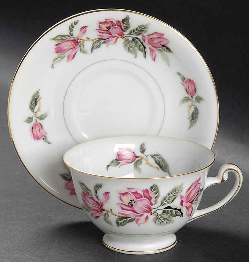 Carolina Tulip Footed Cup & Saucer Set by Hira China-1