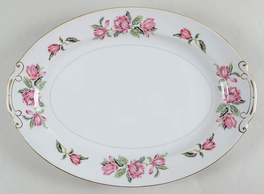 Carolina Tulip 16" Oval Serving Platter by Hira China-1