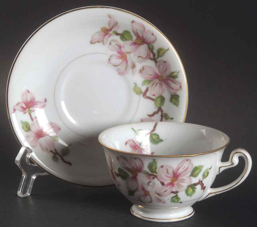 Dogwood Footed Cup & Saucer Set by Hira China-1