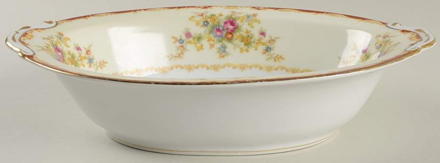 Forget Me Not 10" Oval Vegetable Bowl by Hira China-1