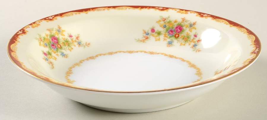 Forget Me Not Rim Soup Bowl by Hira China-1