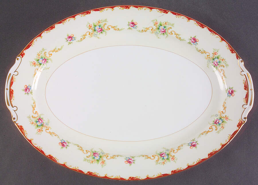 HIR14 16" Oval Serving Platter by Hira China-1