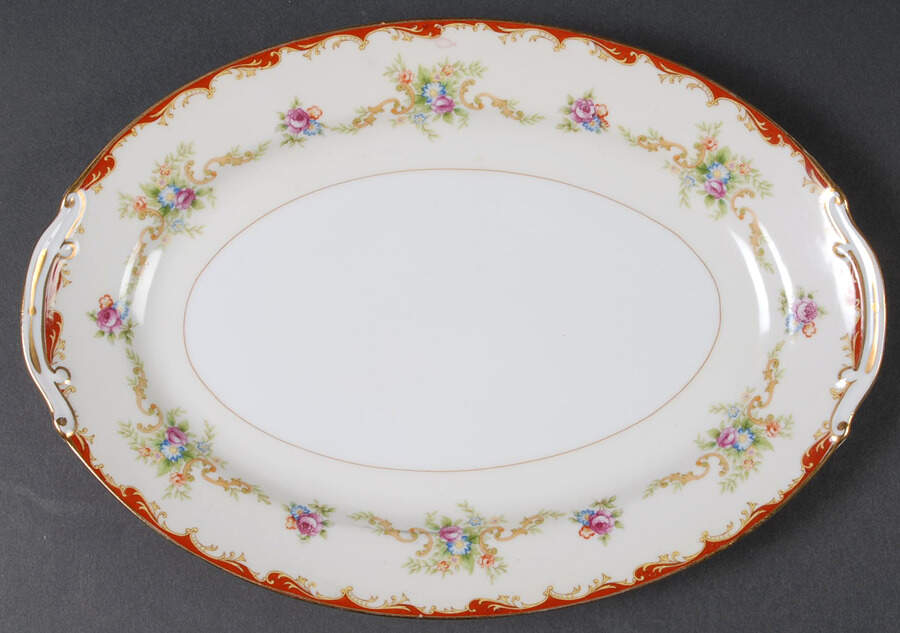HIR14 11" Oval Serving Platter by Hira China-1