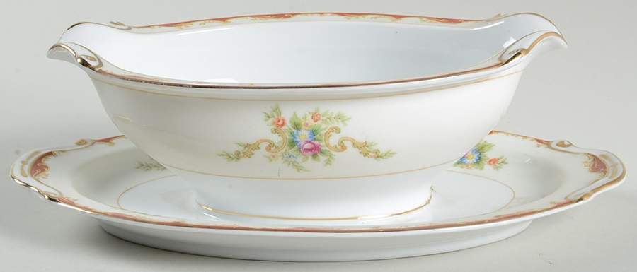 HIR14 Gravy Boat with Attached Underplate by Hira China-1
