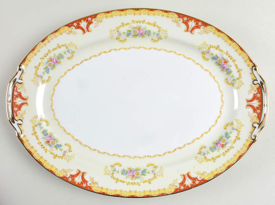 HIR15 14" Oval Serving Platter by Hira China-1