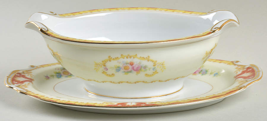HIR15 Gravy Boat with Attached Underplate by Hira China-1