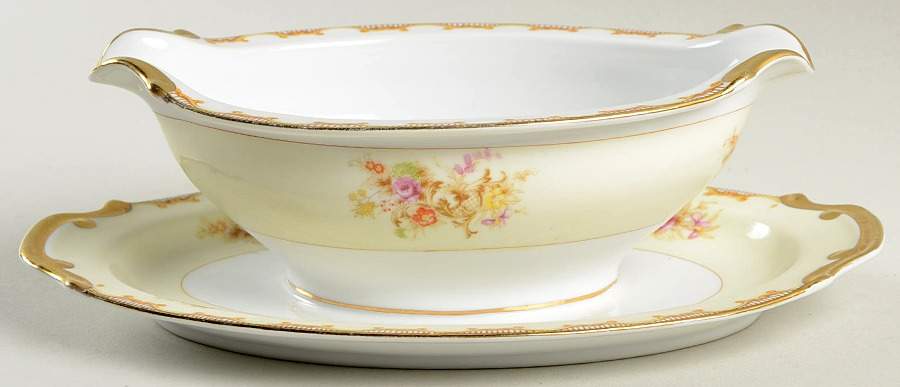 HIR2 Gravy Boat with Attached Underplate by Hira China-1