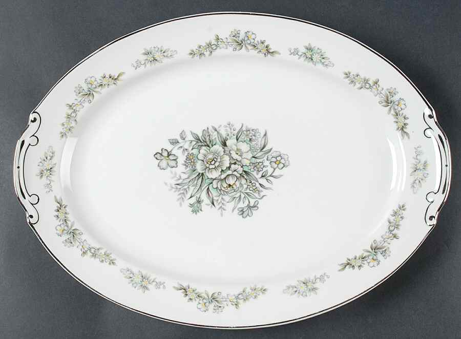 Jeanette 15" Oval Serving Platter by Hira China-1