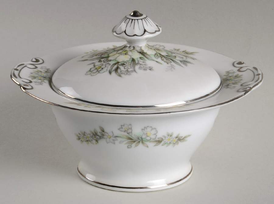 Jeanette Sugar Bowl & Lid by Hira China-1