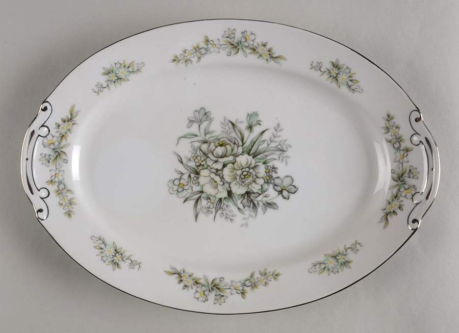 Jeanette 12" Oval Serving Platter by Hira China-1