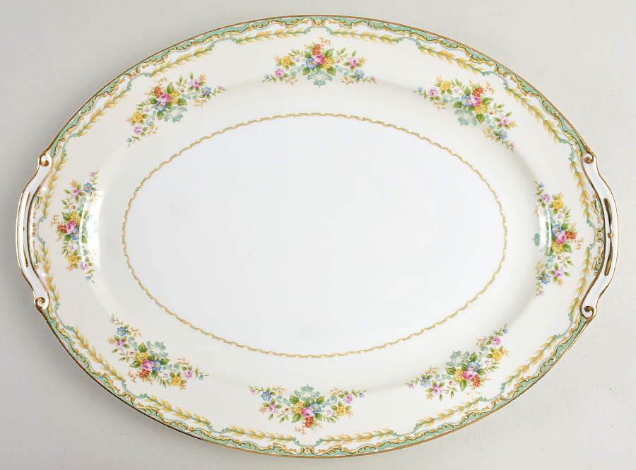 Madeline 15" Oval Serving Platter by Hira China-1