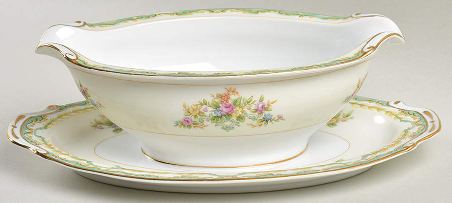 Madeline Gravy Boat with Attached Underplate by Hira China-1