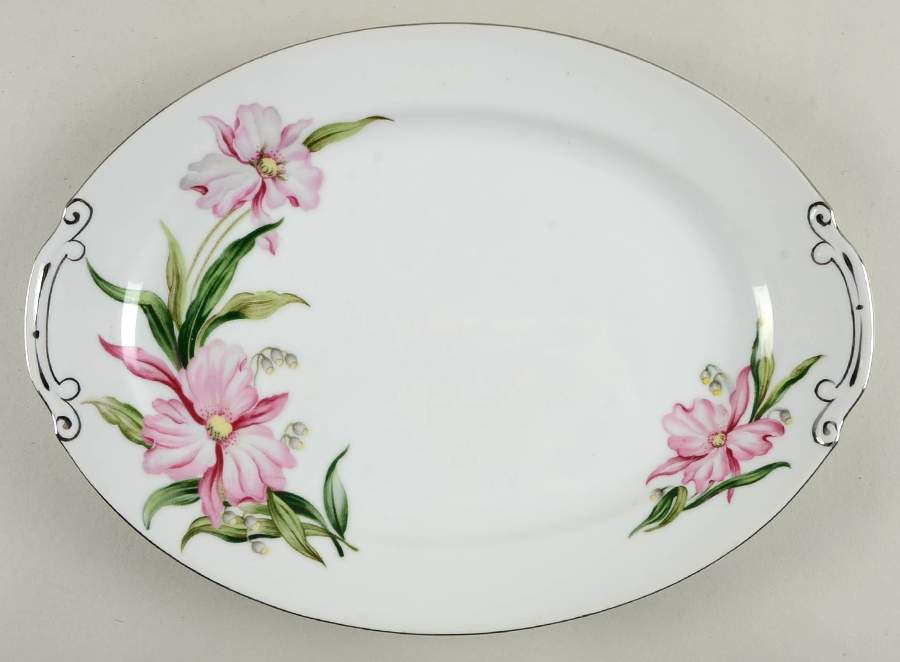 Montclair 14" Oval Serving Platter by Hira China-1