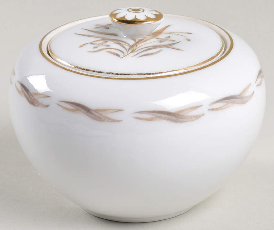 Nancy Sugar Bowl & Lid by Hira China-1
