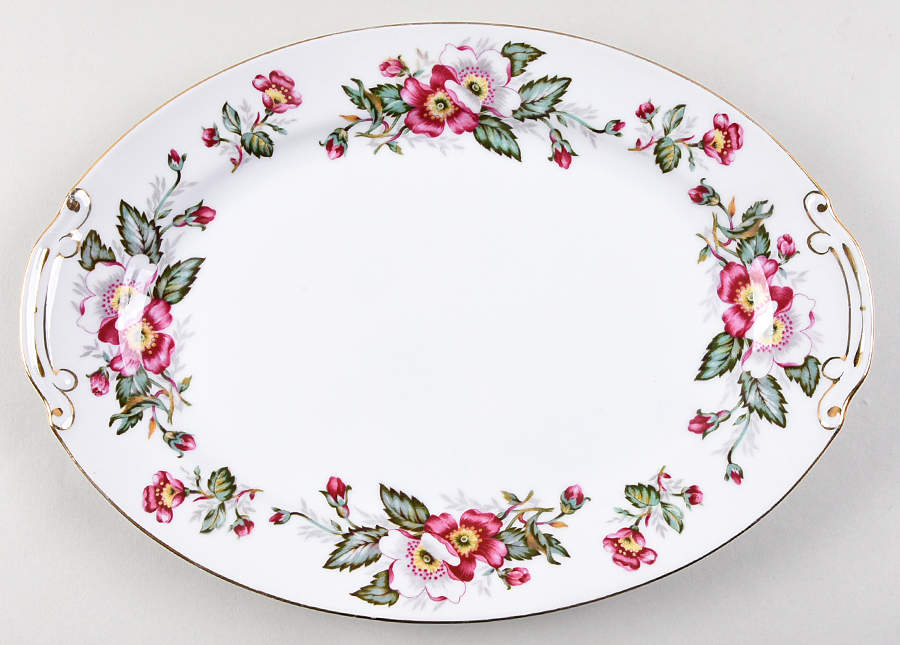 Prairie Rose 14" Oval Serving Platter by Hira China-1