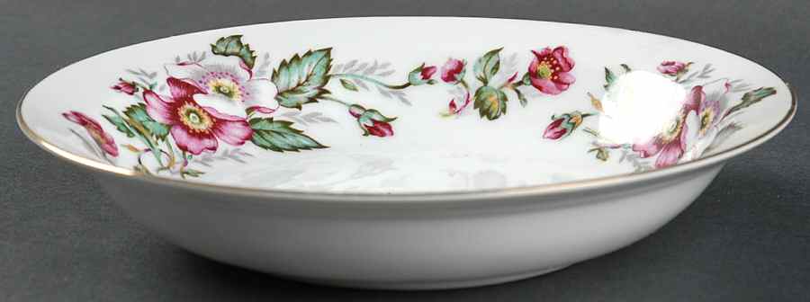 Prairie Rose Rim Soup Bowl by Hira China-1