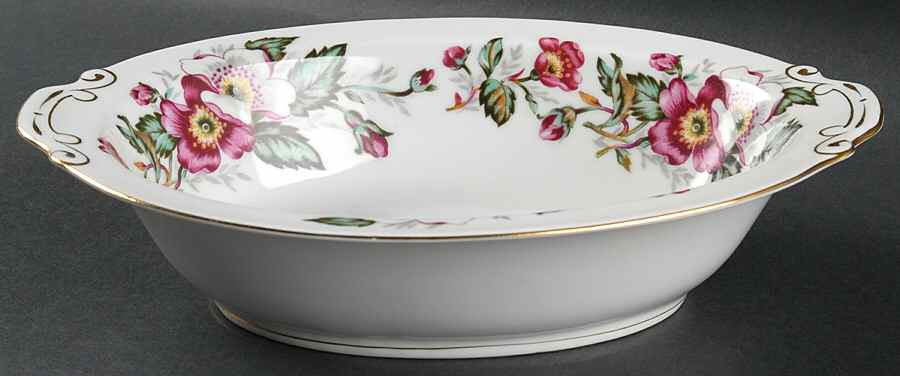 Prairie Rose 10" Oval Vegetable Bowl by Hira China-1