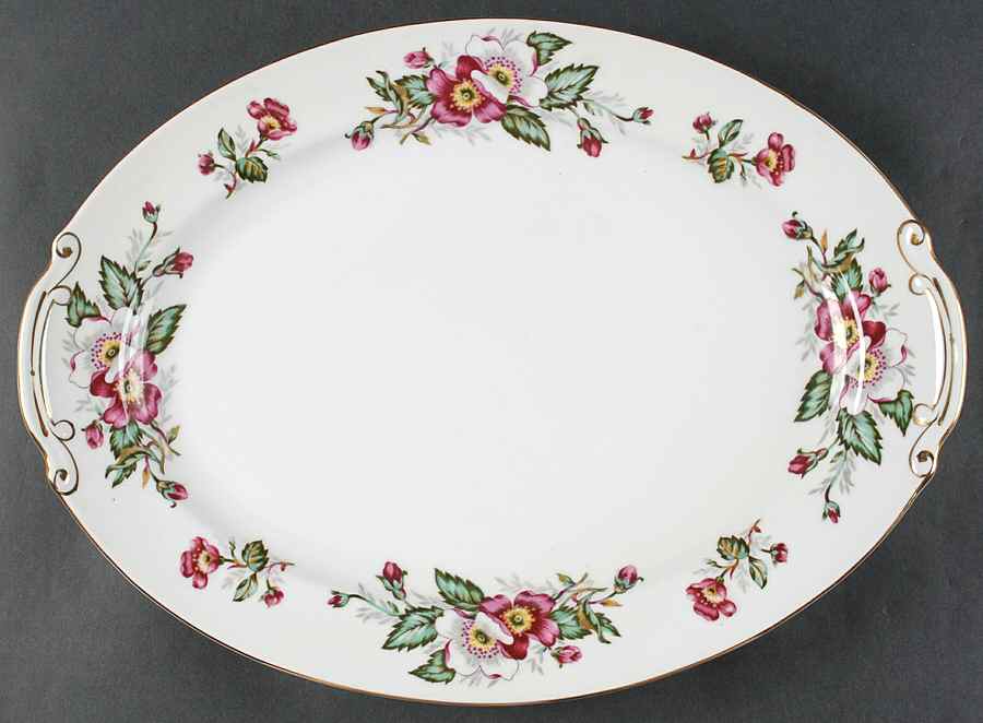 Prairie Rose 15" Oval Serving Platter by Hira China-1