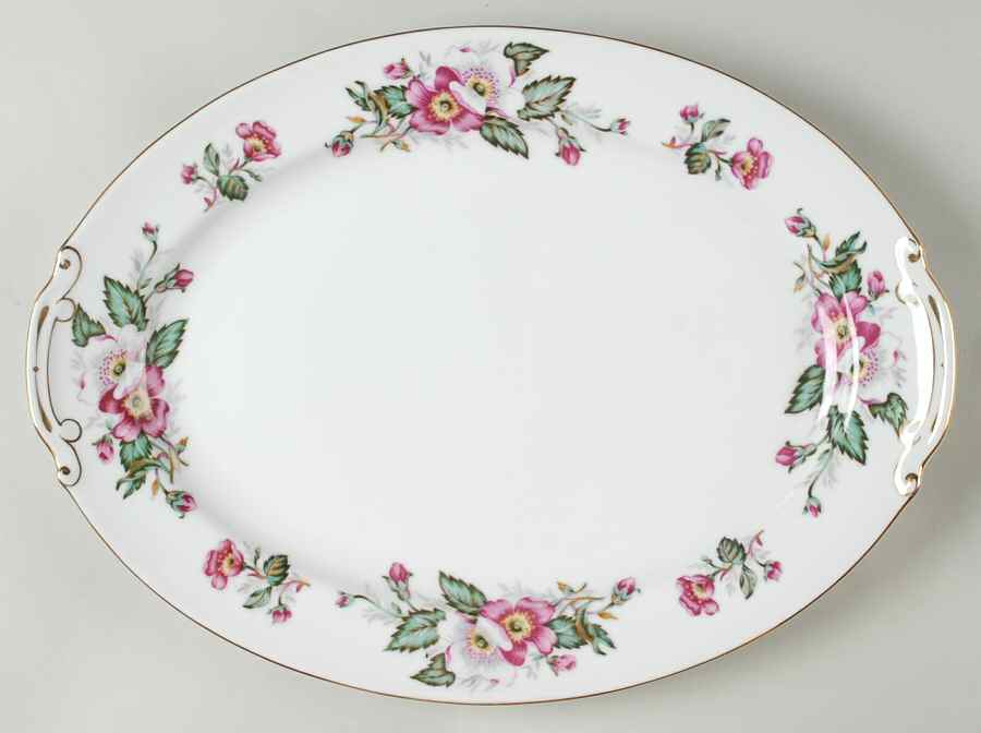 Prairie Rose 16" Oval Serving Platter by Hira China-1
