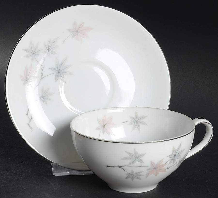 Silver Maple Flat Cup & Saucer Set by Hira China-1