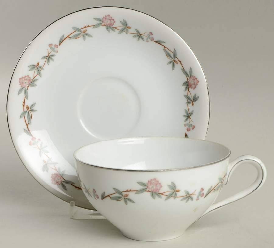 Sylvia Flat Cup & Saucer Set by Hira China-1