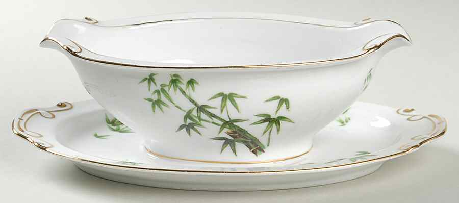 Tan Kay-Tah Kay Gravy Boat with Attached Underplate by Hira China-1