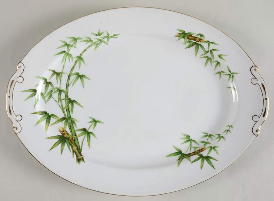 Tan Kay-Tah Kay 16" Oval Serving Platter by Hira China-1