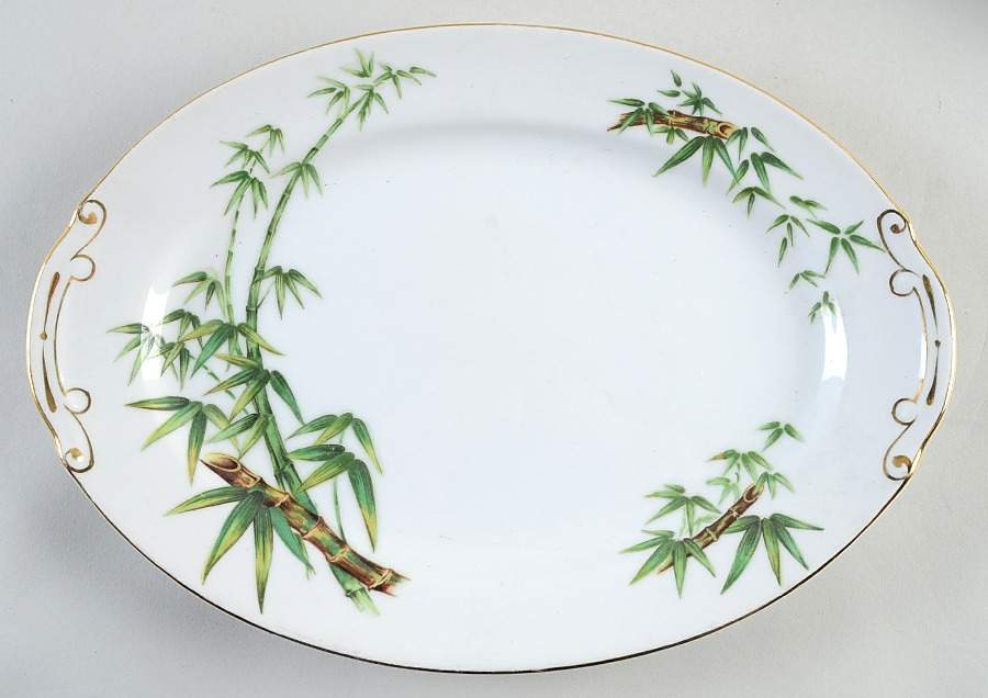 Tan Kay-Tah Kay 12" Oval Serving Platter by Hira China-1