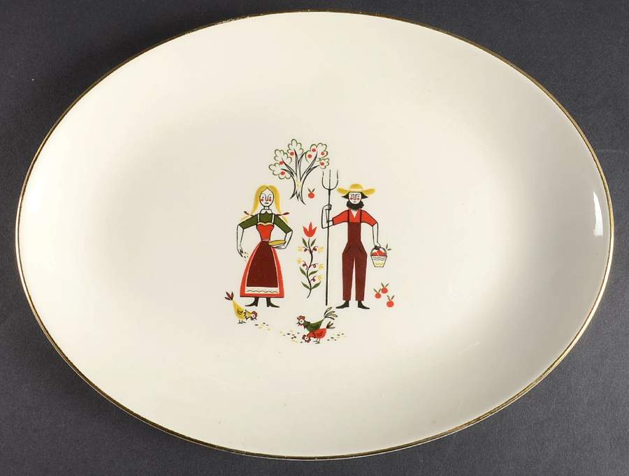 American Provincial 11" Oval Serving Platter by Homer Laughlin -1