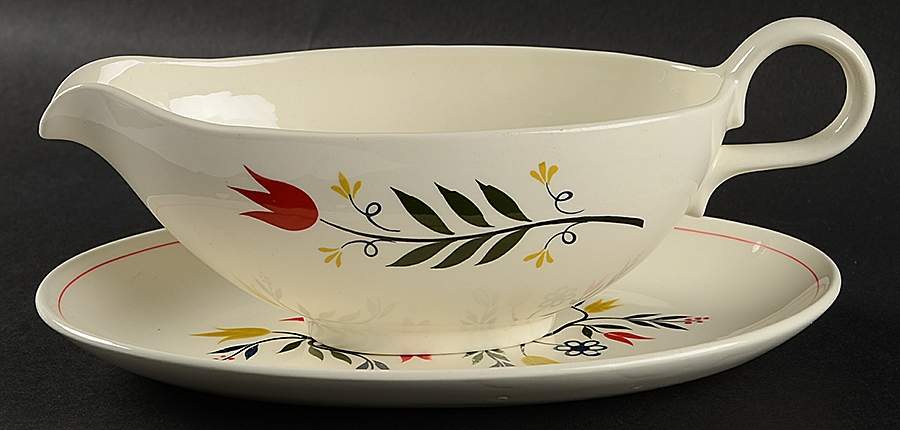 American Provincial Gravy Boat & Underplate/Relish by Homer Laughlin -1